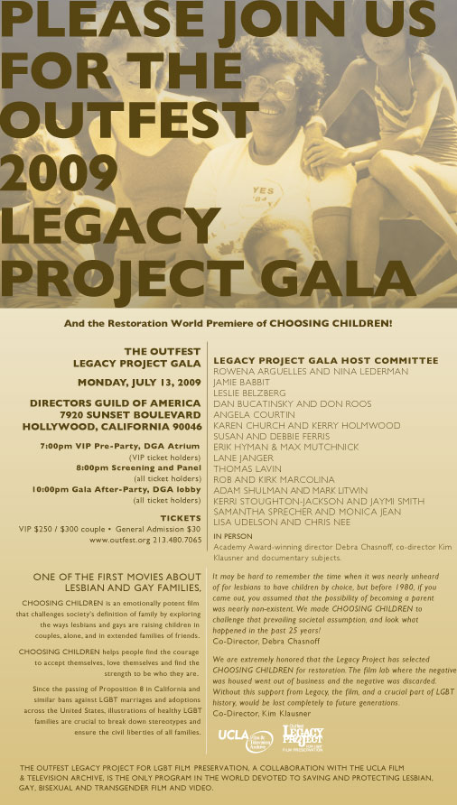 Outfest Legacy Project Gala July 13