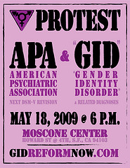 APA "gender identity disorder" protest poster